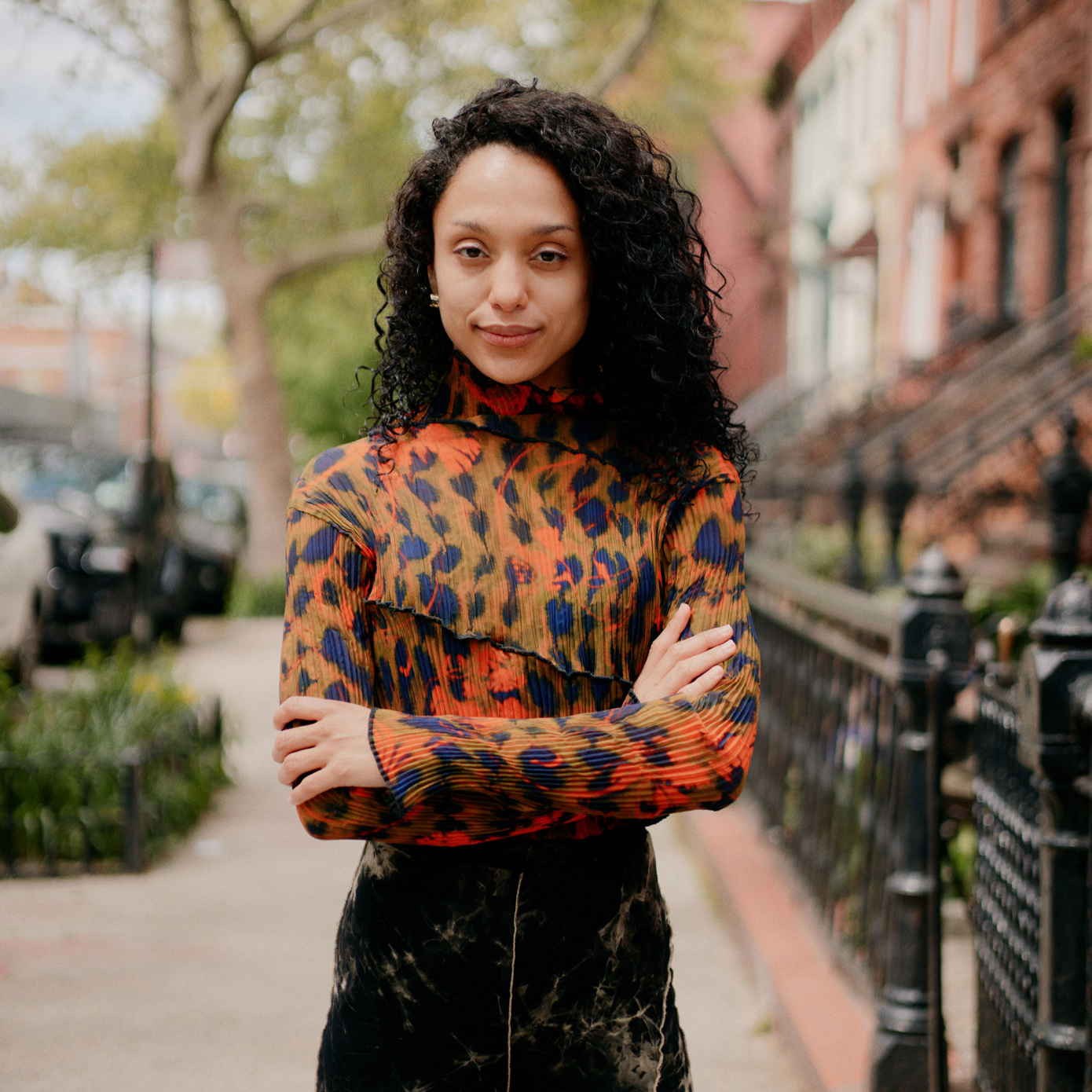 woman standing on the street